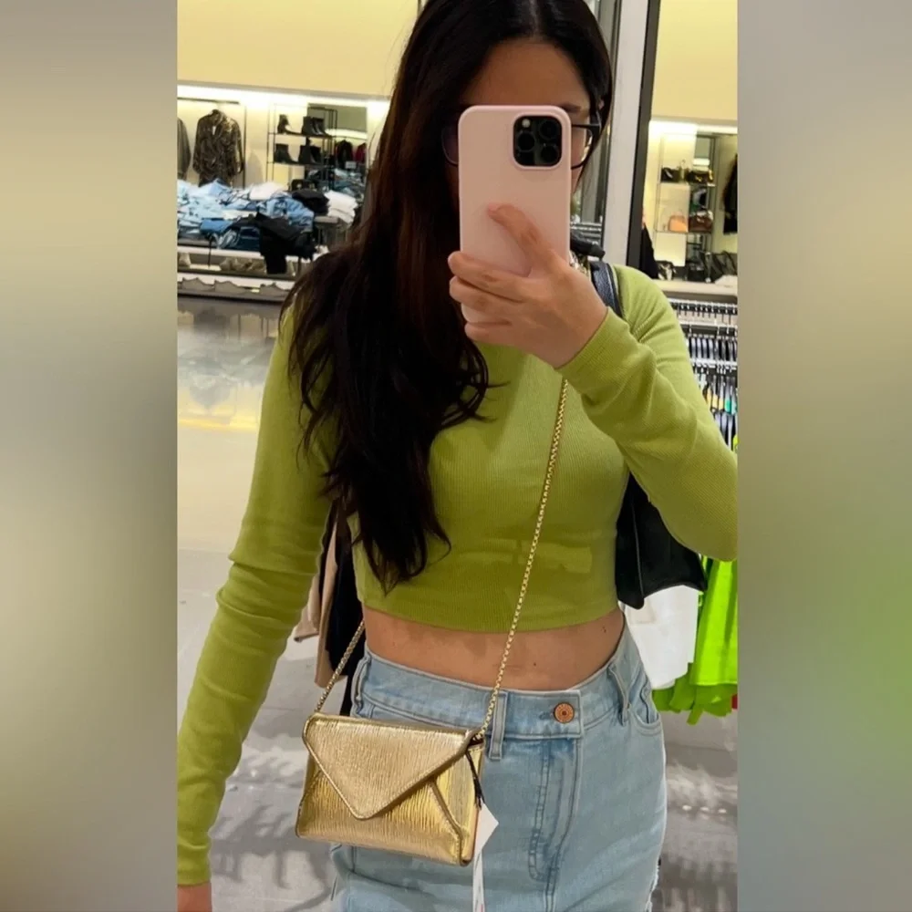 Gold Envelope Crossbody Bag - Picture 1 of 3